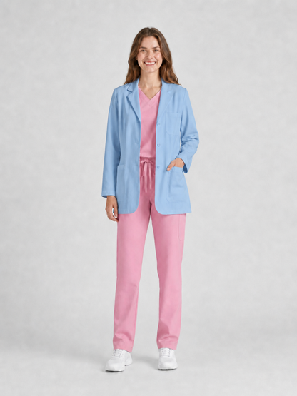 Women's Nuvra Classic Long Sleeve Lab Coat - Cotura Steel Blue