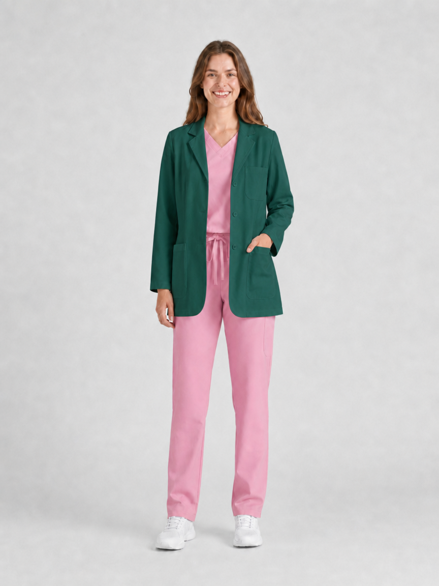 Women's Nuvra Classic Long Sleeve Lab Coat - Cotura Green