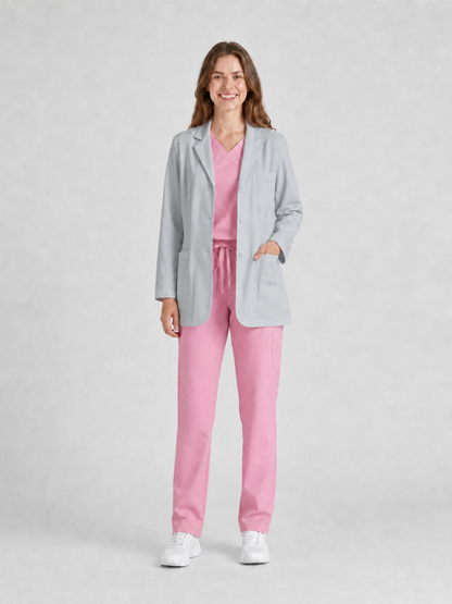 Women's Nuvra Classic Long Sleeve Lab Coat - Cotura Light Gray