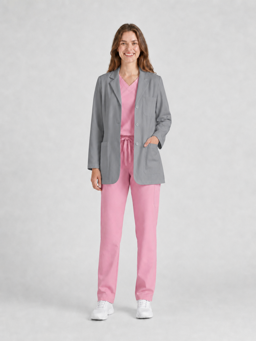 Women's Nuvra Classic Long Sleeve Lab Coat - Cotura Cool Gray
