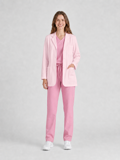 Women's Nuvra Classic Long Sleeve Lab Coat - Vela Pink