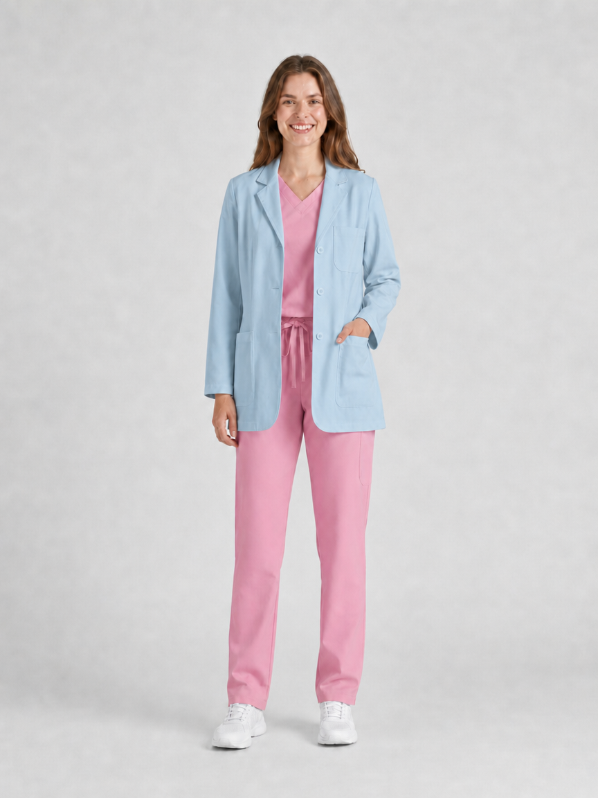 Women's Nuvra Classic Long Sleeve Lab Coat - Vela Blue