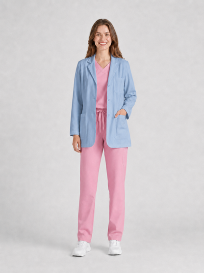 Women's Nuvra Classic Long Sleeve Lab Coat - Vela Steel Blue