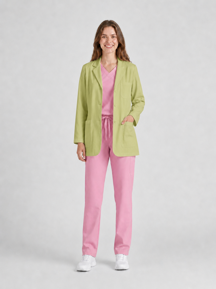Women's Nuvra Classic Long Sleeve Lab Coat - Vela Apple Green
