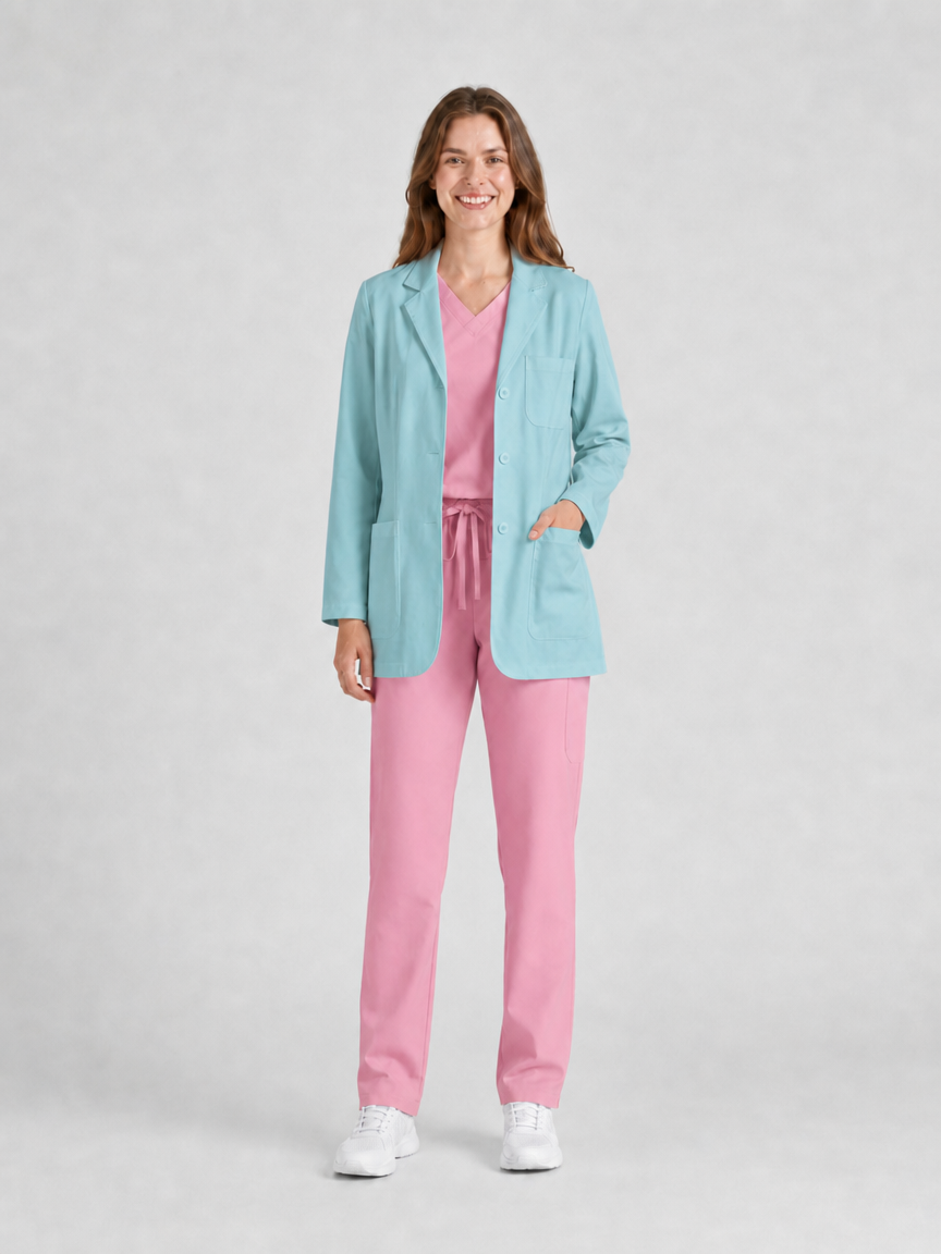 Women's Nuvra Classic Long Sleeve Lab Coat - Vela Vivid Green