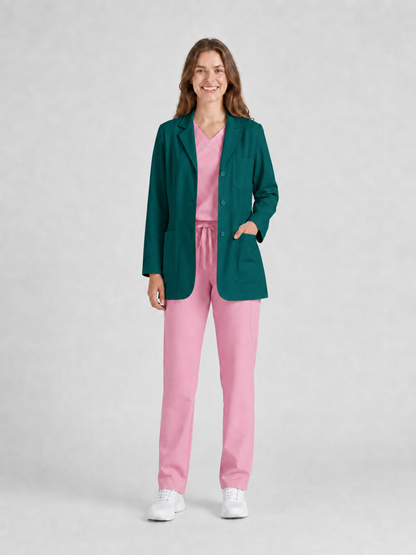 Women's Nuvra Classic Long Sleeve Lab Coat - Vela Green