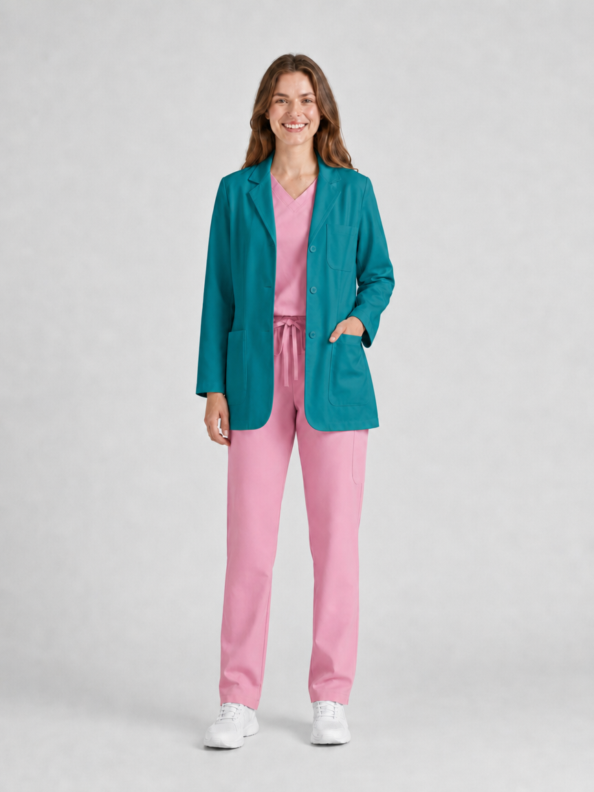 Women's Nuvra Classic Long Sleeve Lab Coat - Vela Lake Blue