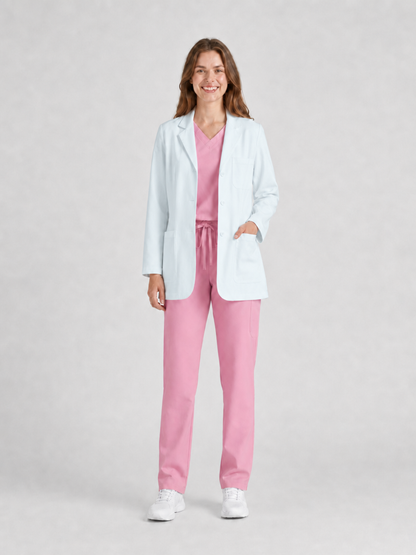 Women's Nuvra Classic Long Sleeve Lab Coat - Targa White