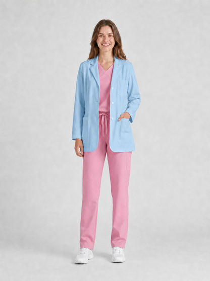 Women's Nuvra Classic Long Sleeve Lab Coat - Targa Blue