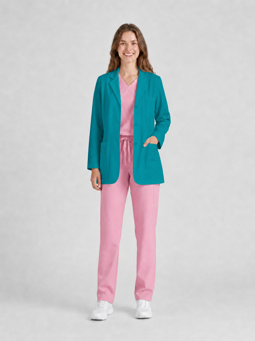 Women's Nuvra Classic Long Sleeve Lab Coat - Targa Lake Blue