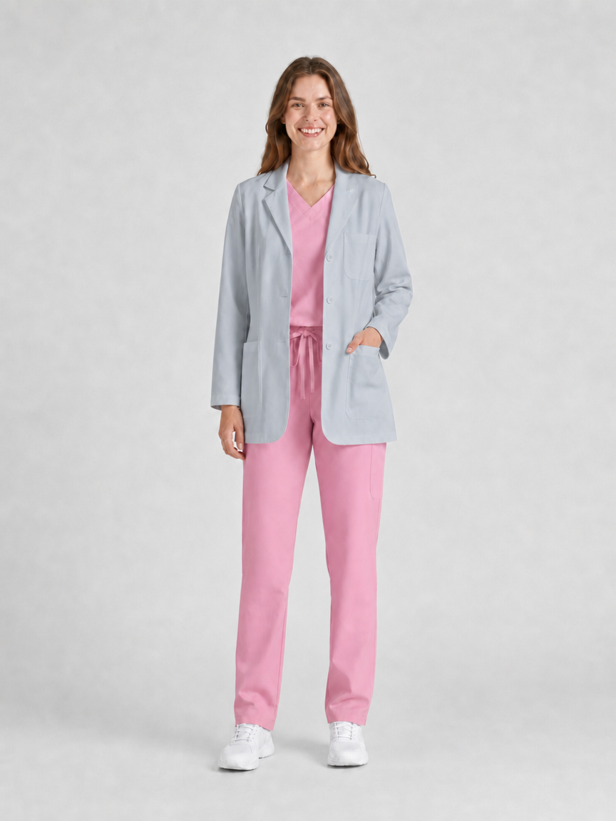Women's Nuvra Classic Long Sleeve Lab Coat - Targa Gray