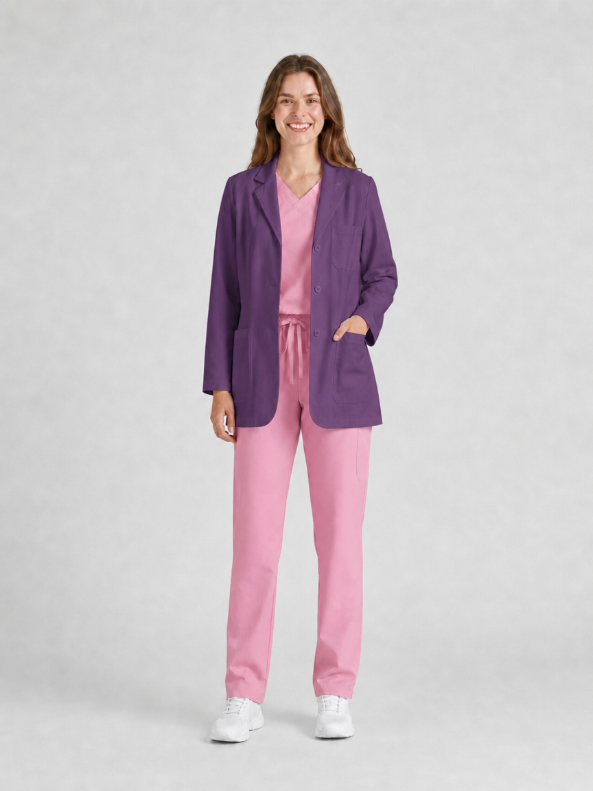 Women's Nuvra Classic Long Sleeve Lab Coat - Targa Purple