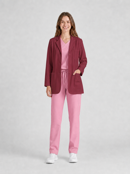 Women's Nuvra Classic Long Sleeve Lab Coat - Targa Maroon