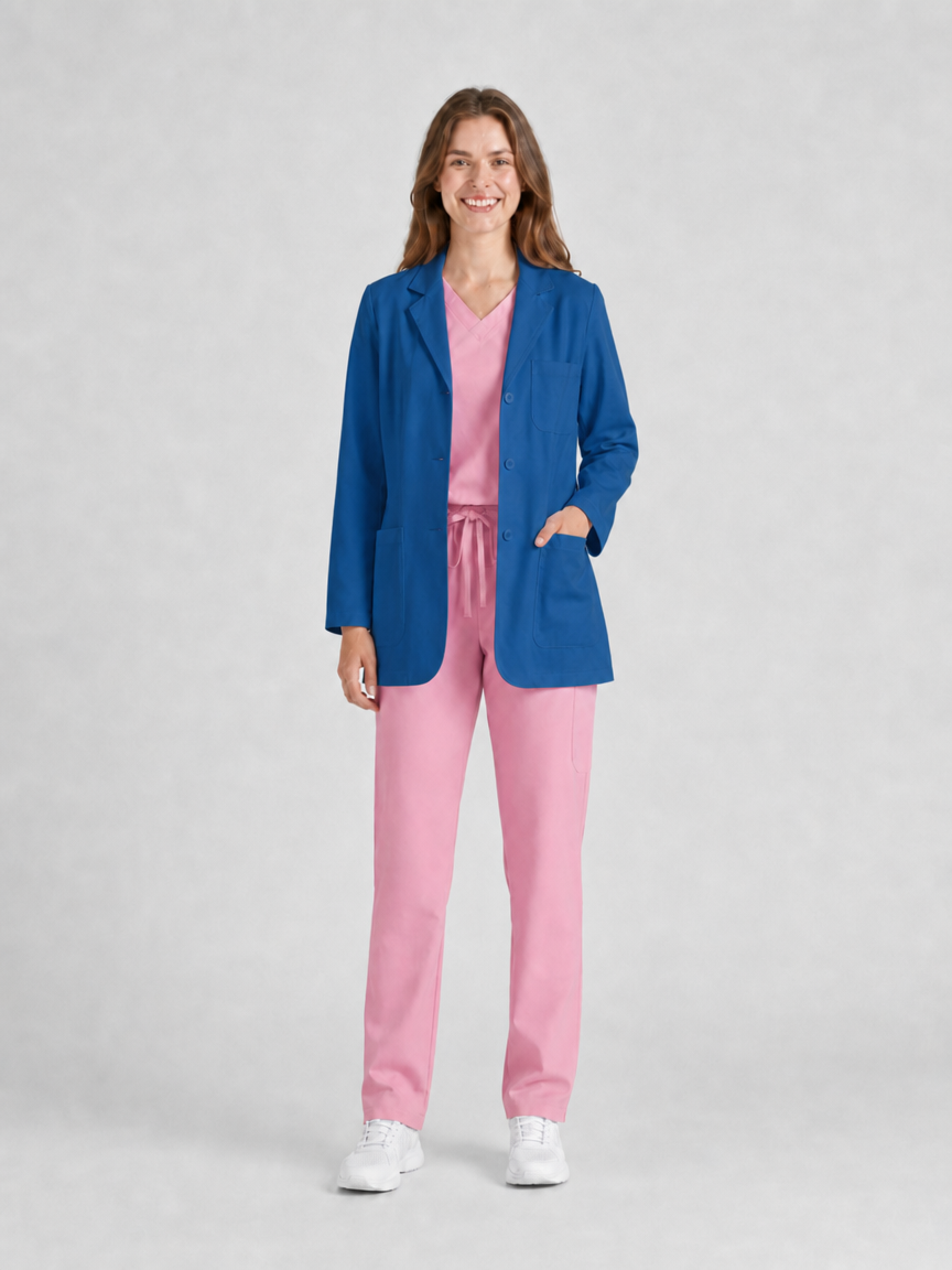 Women's Nuvra Classic Long Sleeve Lab Coat - Targa Royal Blue