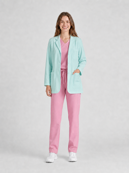 Women's Nuvra Classic Long Sleeve Lab Coat - Aegis Coat Aqua Green