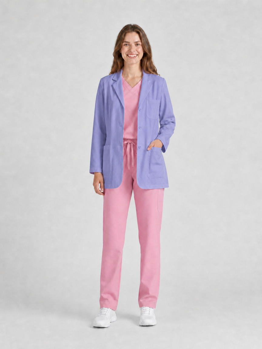 Women's Nuvra Classic Long Sleeve Lab Coat - Targa Lilac