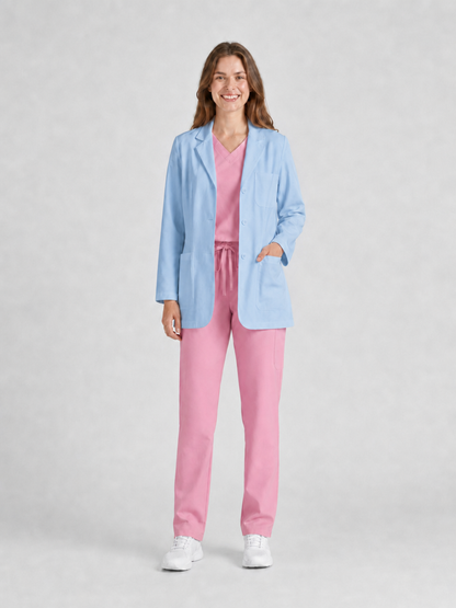 Women's Nuvra Classic Long Sleeve Lab Coat - Mova Blue