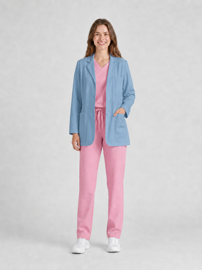 Women's Nuvra Classic Long Sleeve Lab Coat - Mova Dark Blue