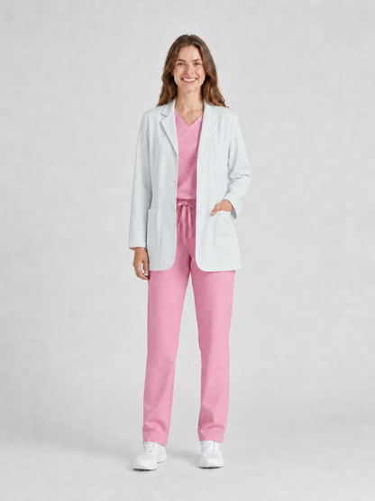 Women's Nuvra Classic Long Sleeve Lab Coat - Silvex Off White
