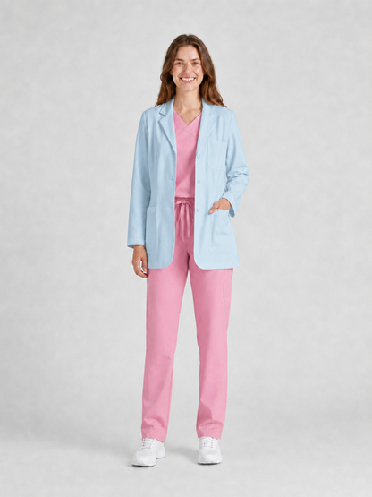 Women's Nuvra Classic Long Sleeve Lab Coat - Silvex Light Blue