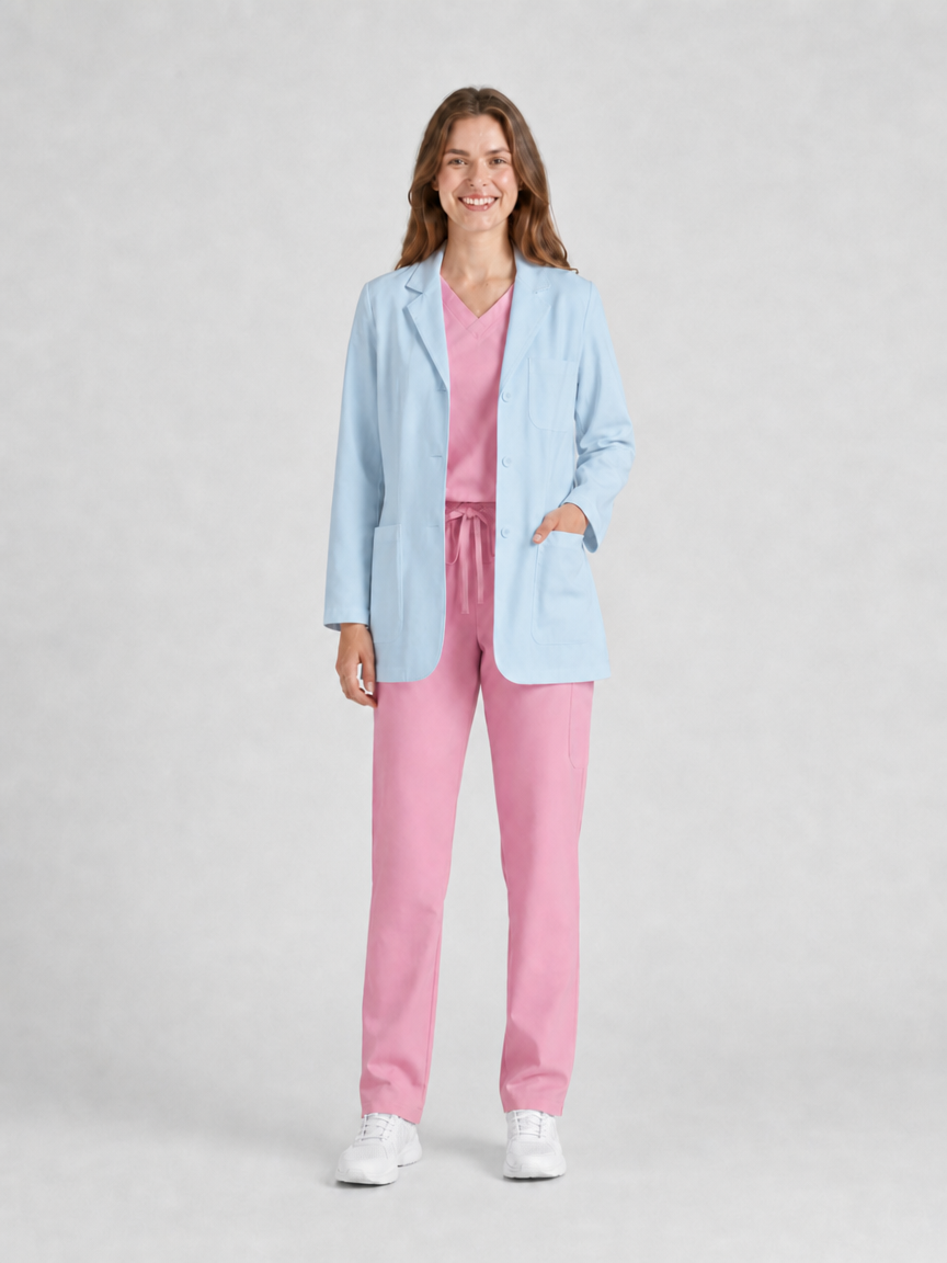 Women's Nuvra Classic Long Sleeve Lab Coat - Silvex Dark Blue