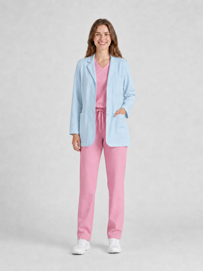 Women's Nuvra Classic Long Sleeve Lab Coat - Silvex Dark Blue