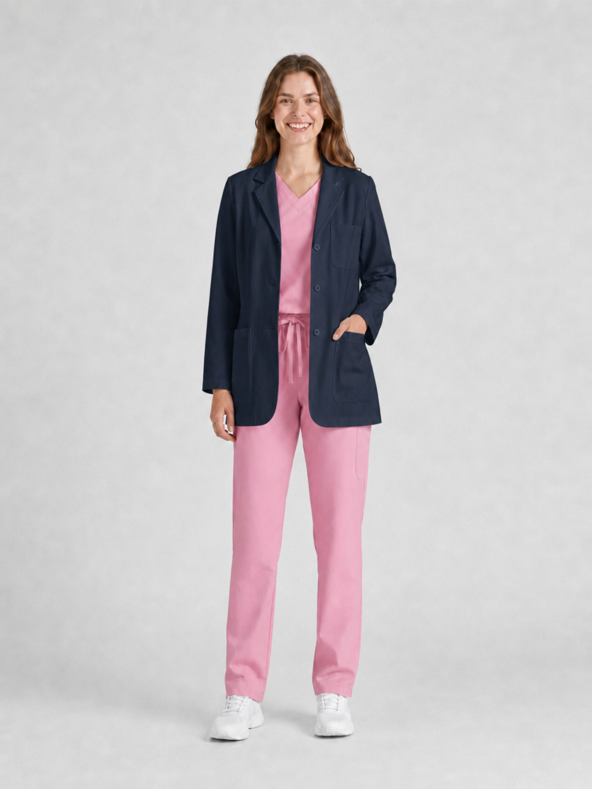 Women's Nuvra Classic Long Sleeve Lab Coat - Silvex Dark Teal