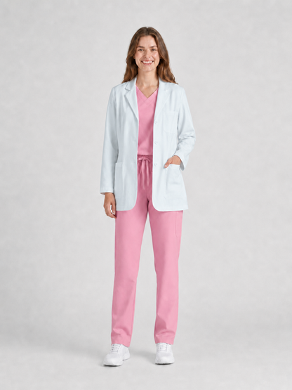 Women's Nuvra Classic Long Sleeve Lab Coat - Therma White