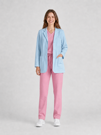 Women's Nuvra Classic Long Sleeve Lab Coat - Therma Blue