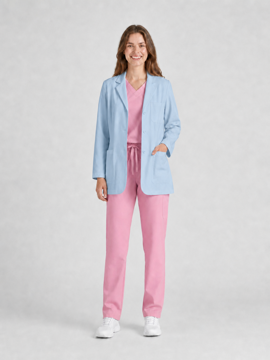 Women's Nuvra Classic Long Sleeve Lab Coat - Aegis Coat Dark Blue