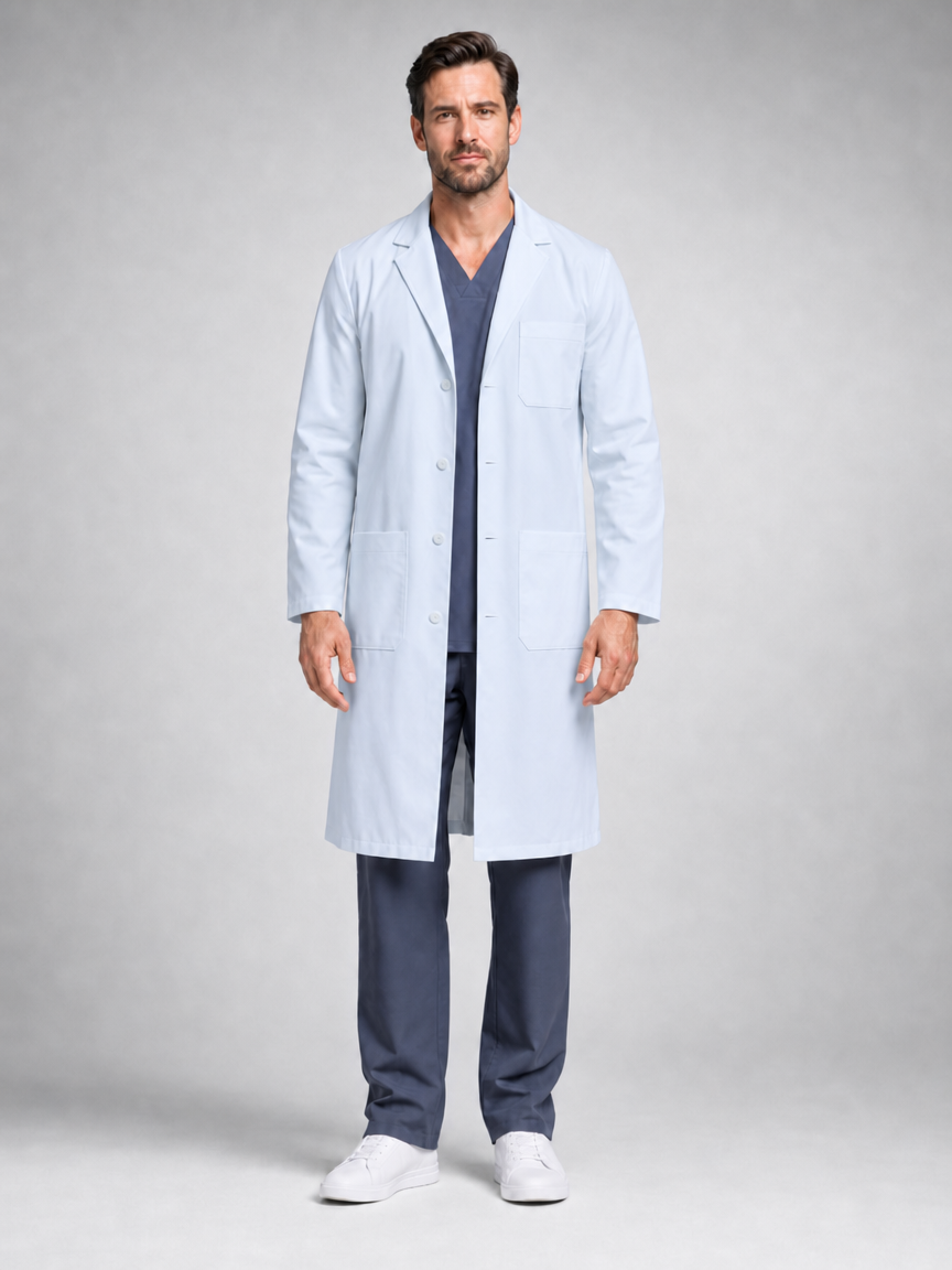 Men's Caelric Structured Lab Coat - Cotura White