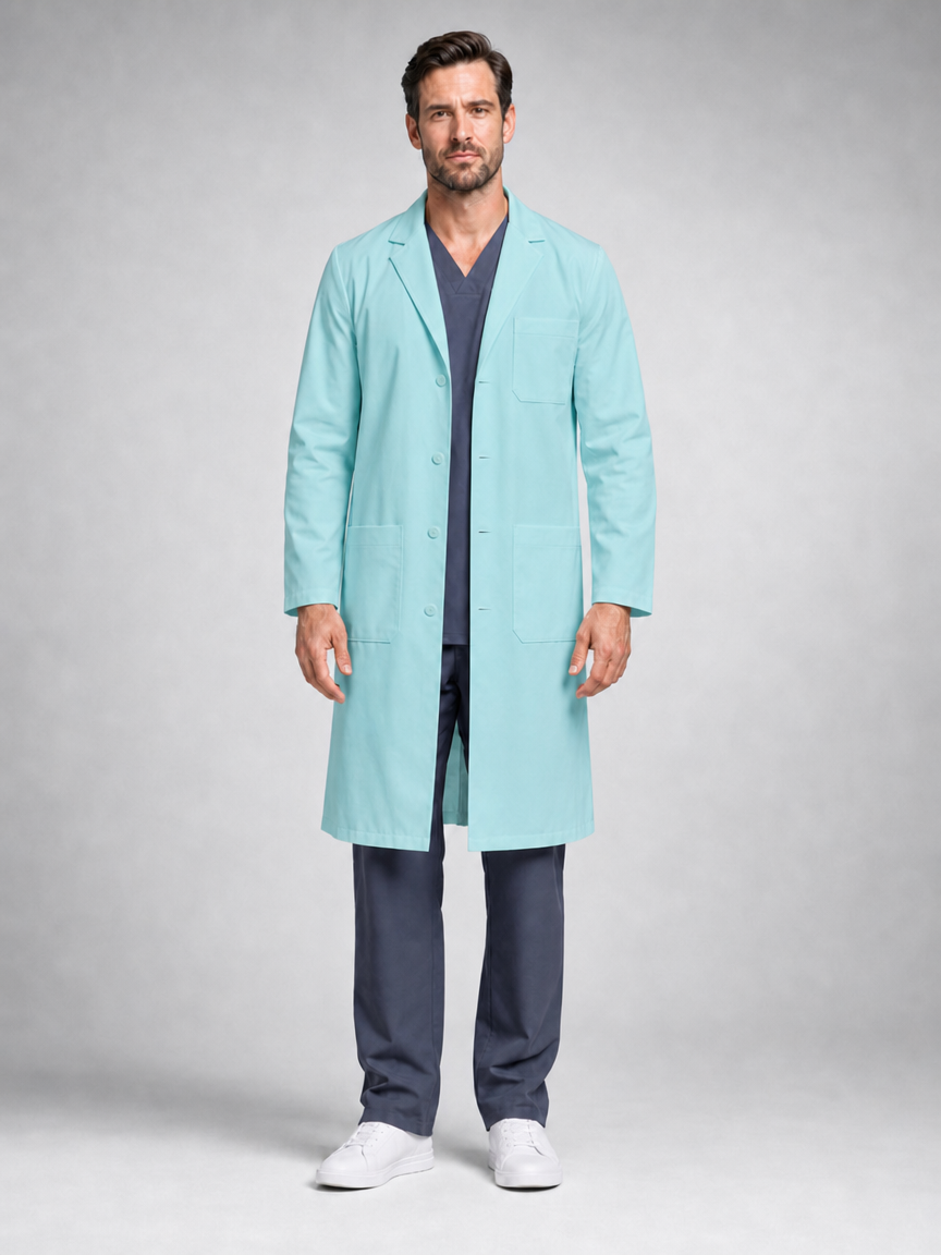Men's Caelric Structured Lab Coat - Cotura Aqua Green
