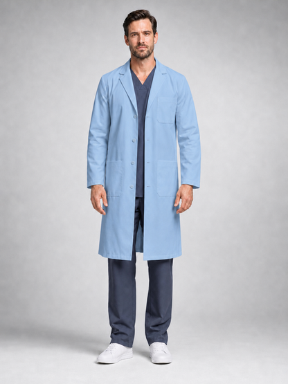 Men's Caelric Structured Lab Coat - Cotura Steel Blue