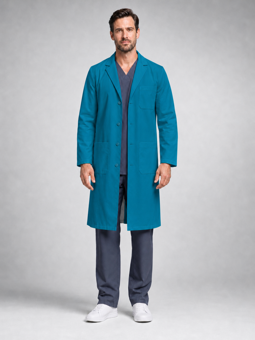 Men's Caelric Structured Lab Coat - Cotura Teal