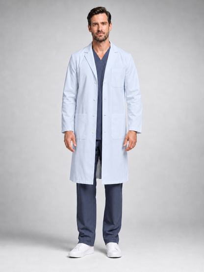Men's Caelric Structured Lab Coat - Vela Blue White