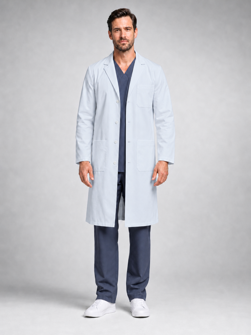 Men's Caelric Structured Lab Coat - Vela White