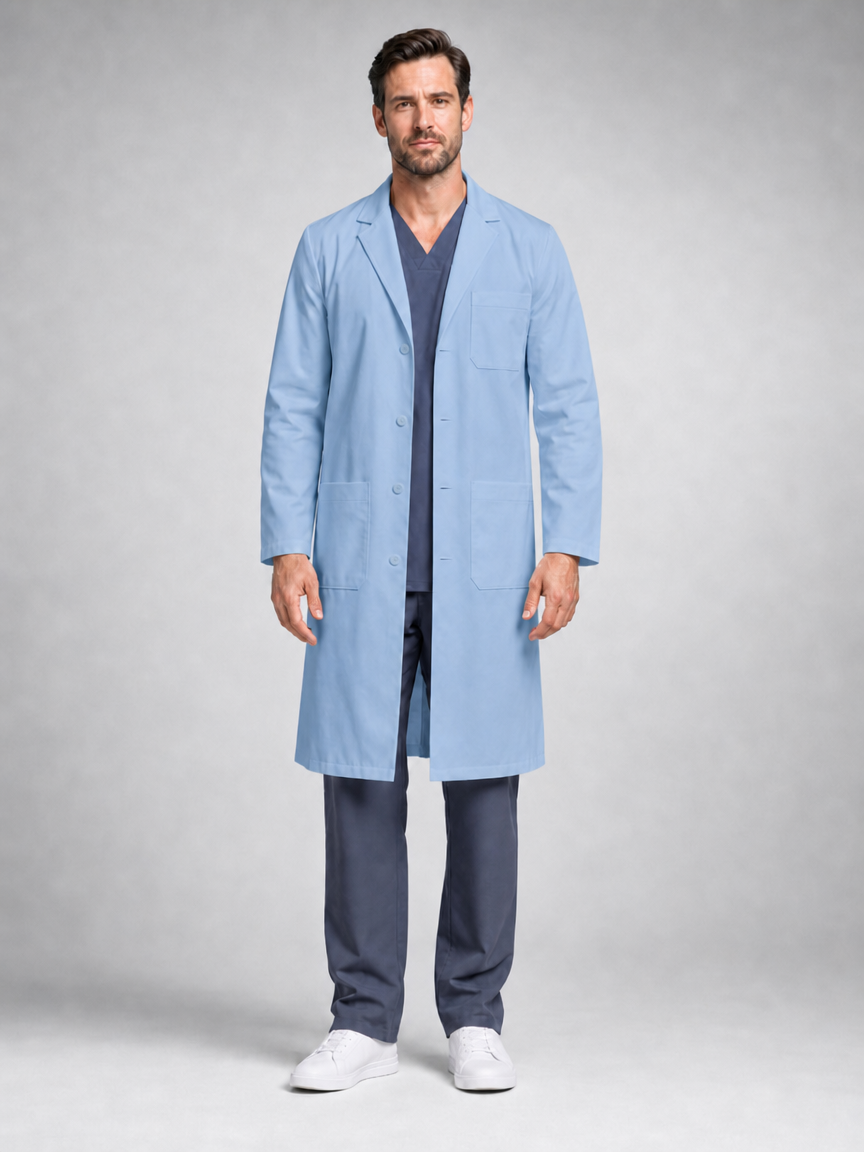 Men's Caelric Structured Lab Coat - Vela Steel Blue