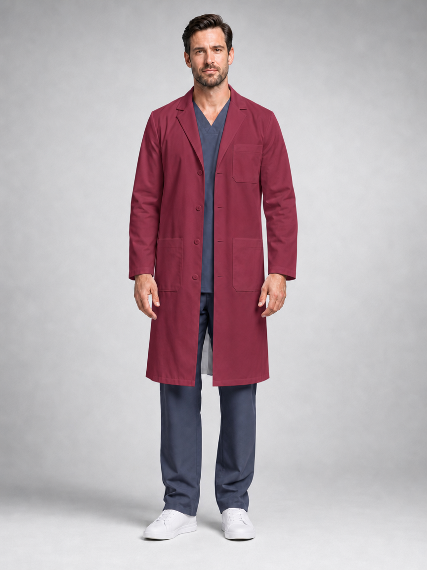 Men's Caelric Structured Lab Coat - Targa Maroon