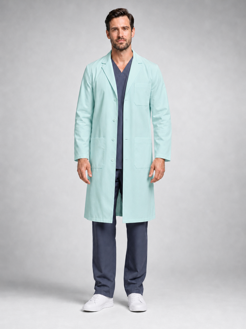 Men's Caelric Structured Lab Coat - Aegis Coat Aqua Green
