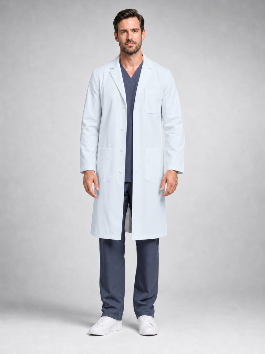 Men's Caelric Structured Lab Coat - Mova White