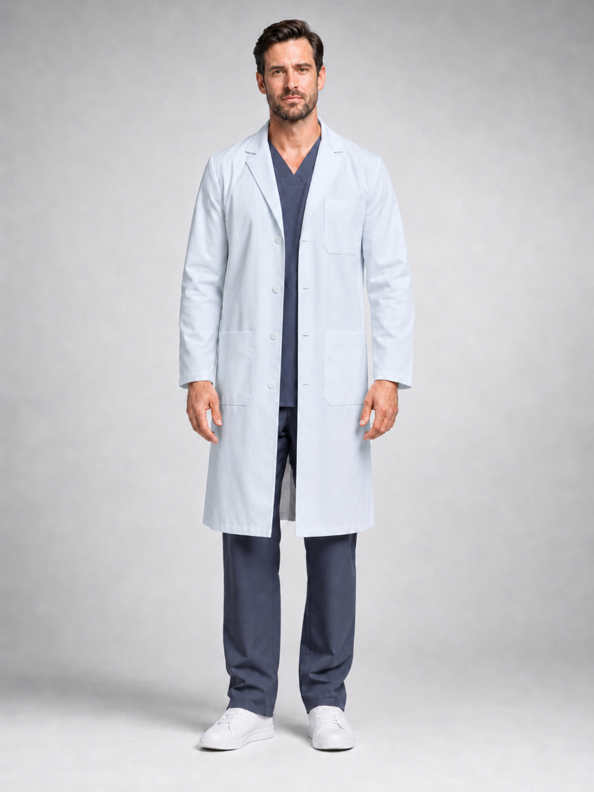 Men's Caelric Structured Lab Coat - Silvex White