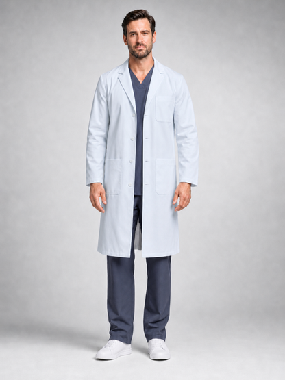 Men's Caelric Structured Lab Coat - Silvex White