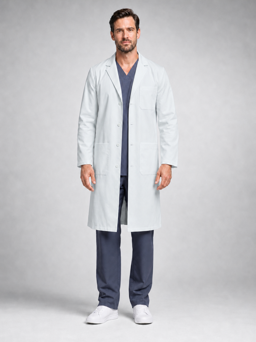 Men's Caelric Structured Lab Coat - Silvex Off White