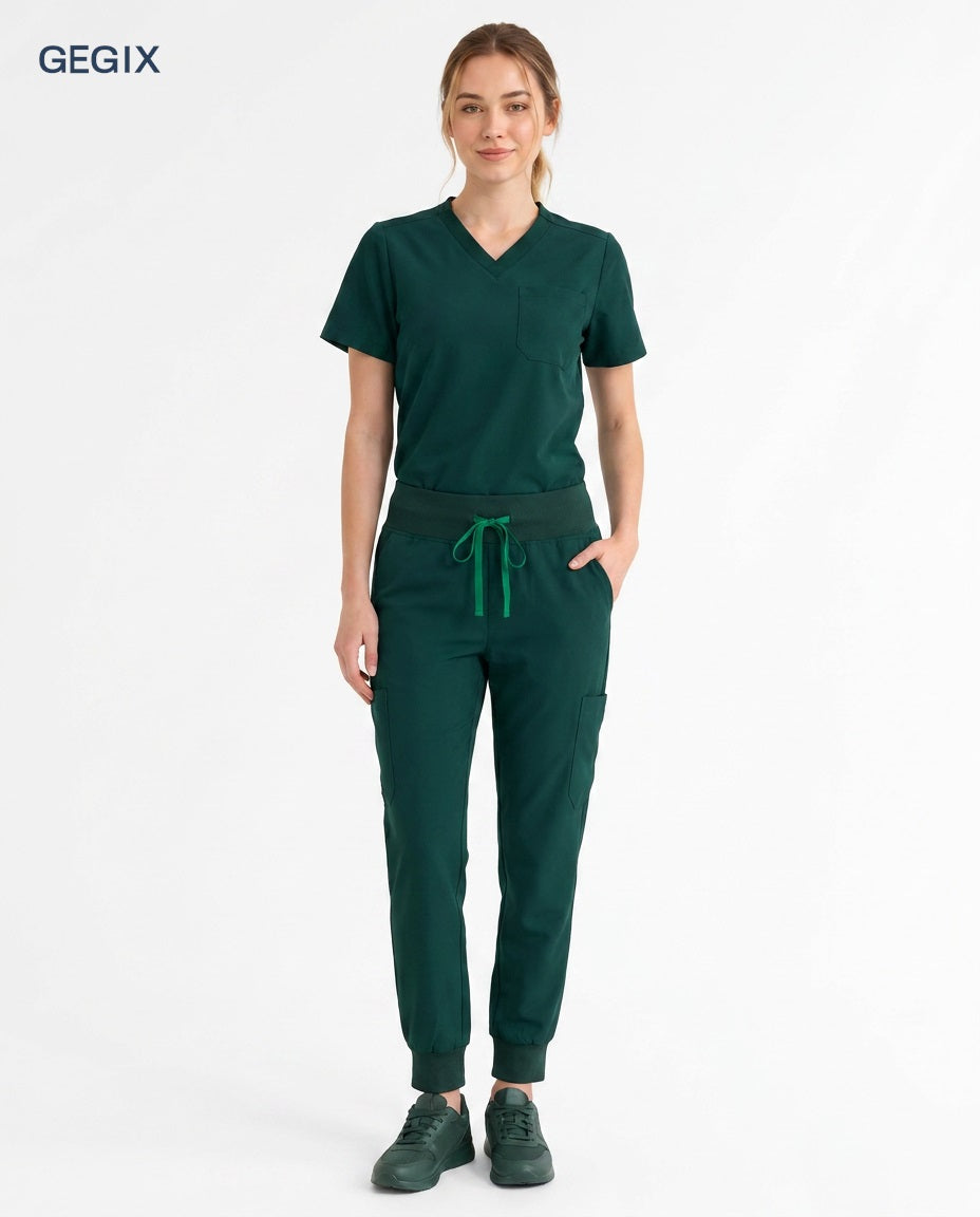 GEGIX Women Classic Scrub Suits Set - Tailored Comfort Workwear