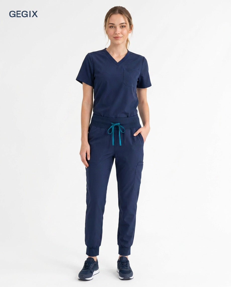 GEGIX Women Classic Scrub Suits Set - Tailored Comfort Workwear