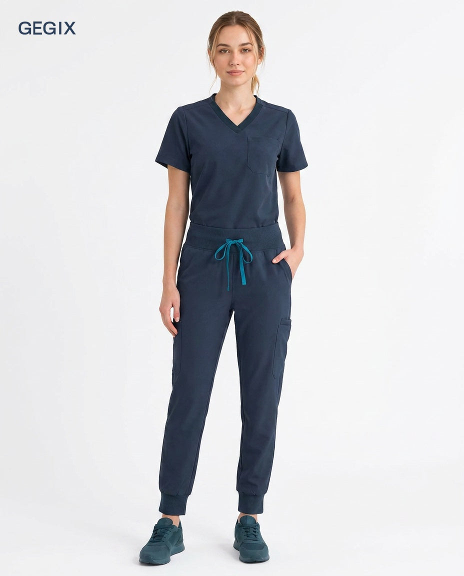 GEGIX Women Classic Scrub Suits Set - Tailored Comfort Workwear