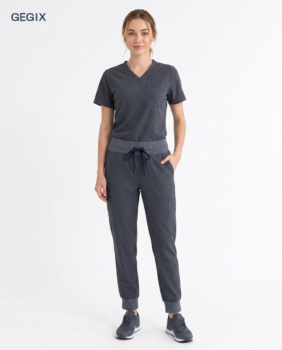 GEGIX Women Classic Scrub Suits Set - Tailored Comfort Workwear