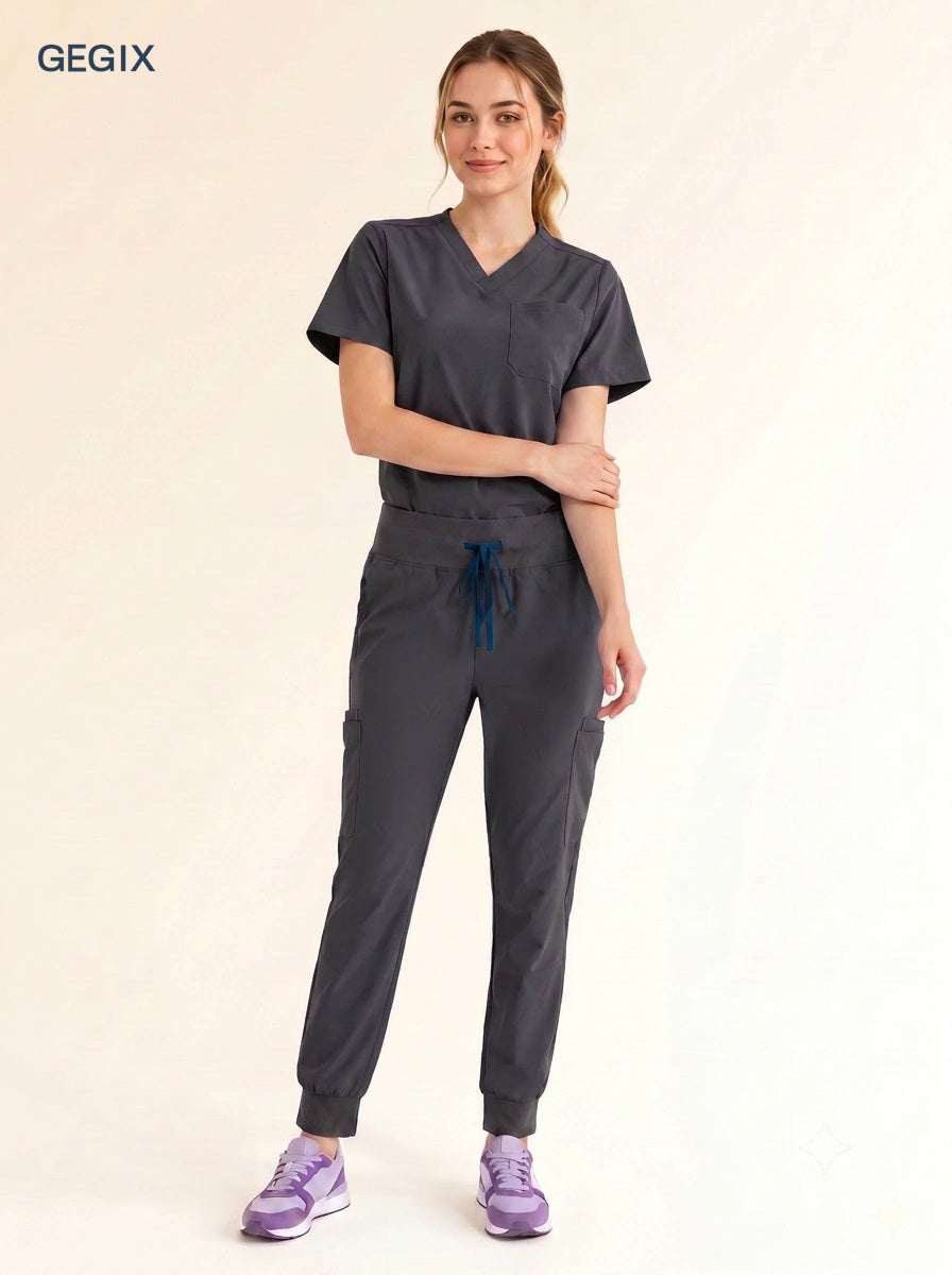 GEGIX Women Classic Scrub Suits Set - Tailored Comfort Workwear