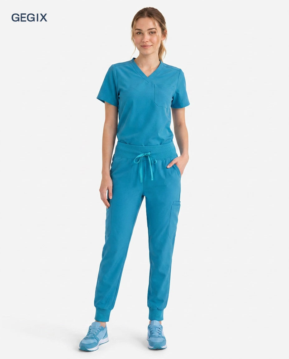 GEGIX Women Classic Scrub Suits Set - Tailored Comfort Workwear
