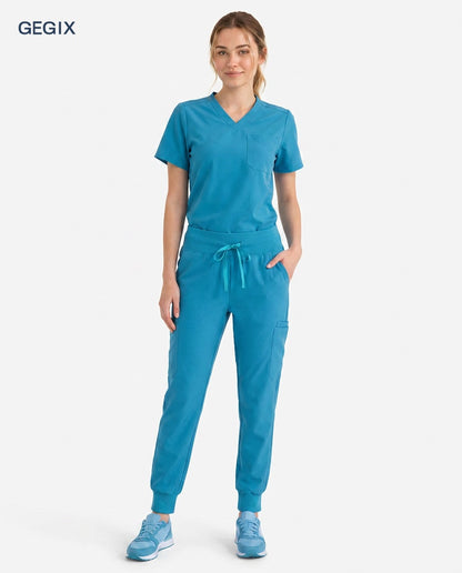GEGIX Women Classic Scrub Suits Set - Tailored Comfort Workwear
